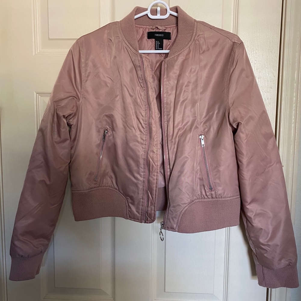 Baby pink bomber jacket